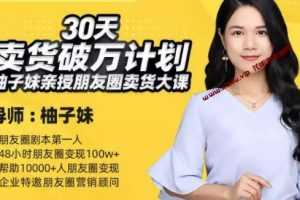 30天卖货破万计划-柚子妹亲授朋友圈卖货大课MP4百度云网盘下载