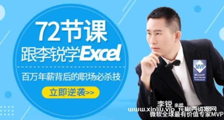 李锐学Excel从入门到精通，excel教程视频全集自学教程