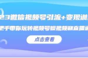 《微信视频号引流+变现训练营》视频学习资料[MP4/380.7 MB]百度云网盘下载