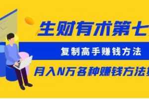 《生财有术第7期》高手赚钱方法月入N万视频学习资料[PDF/43.1 MB]百度云网盘下载