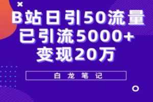 《B站日引50流量》变现20万视频学习资料[MP4/526.3 MB]百度云网盘下载